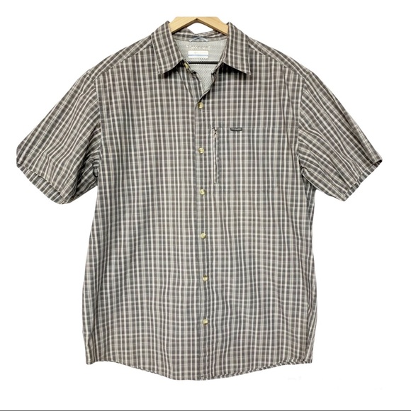Columbia Other - Columbia gray plaid Omni shield sun protection outdoor recreation sports shirt L